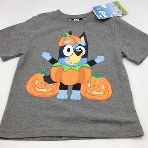 Bluey Unisex Kids NWT Halloween Graphic Tee Shirt Size 10/12 Grey
